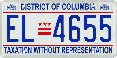 DC license plate EL4655
