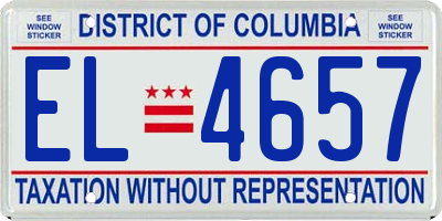 DC license plate EL4657