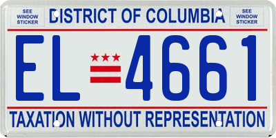 DC license plate EL4661