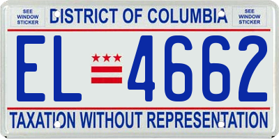DC license plate EL4662