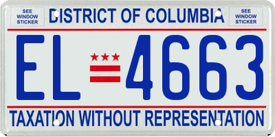 DC license plate EL4663