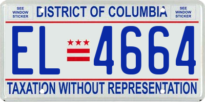 DC license plate EL4664