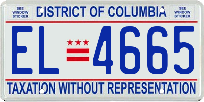 DC license plate EL4665