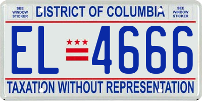 DC license plate EL4666