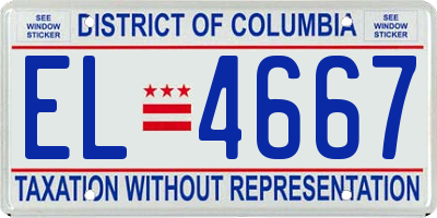DC license plate EL4667