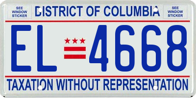 DC license plate EL4668