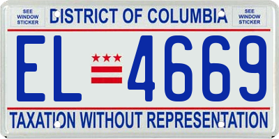 DC license plate EL4669