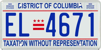 DC license plate EL4671