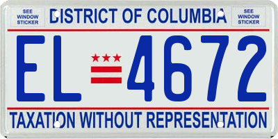 DC license plate EL4672