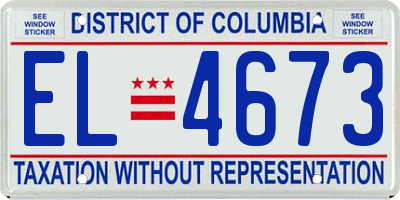 DC license plate EL4673