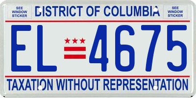 DC license plate EL4675
