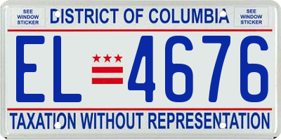 DC license plate EL4676