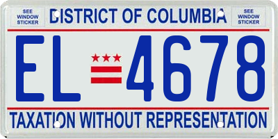 DC license plate EL4678