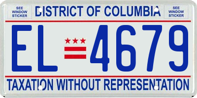 DC license plate EL4679