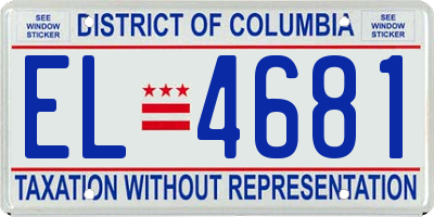 DC license plate EL4681