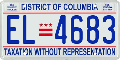 DC license plate EL4683