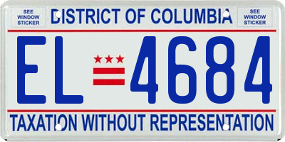 DC license plate EL4684