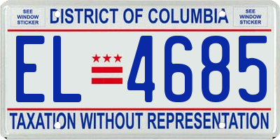 DC license plate EL4685