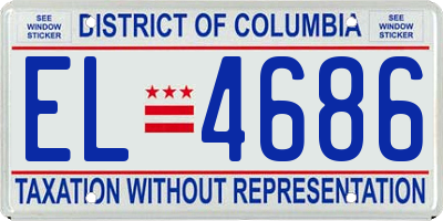 DC license plate EL4686