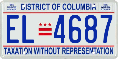 DC license plate EL4687