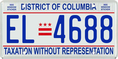 DC license plate EL4688