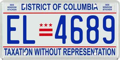 DC license plate EL4689