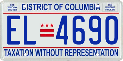 DC license plate EL4690