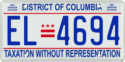 DC license plate EL4694