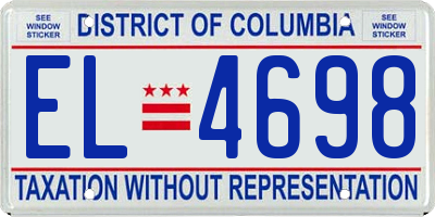 DC license plate EL4698