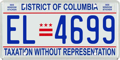 DC license plate EL4699