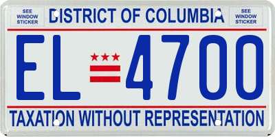 DC license plate EL4700