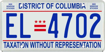 DC license plate EL4702