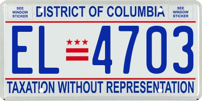DC license plate EL4703
