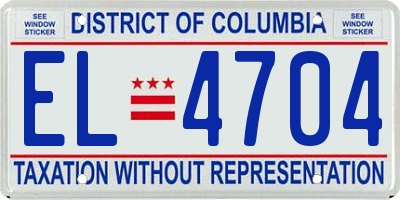 DC license plate EL4704