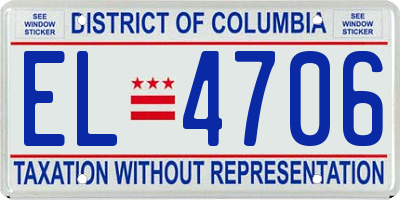DC license plate EL4706
