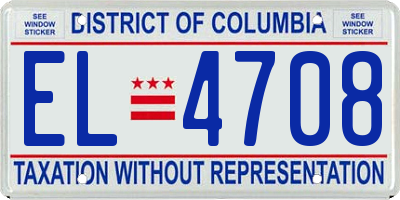 DC license plate EL4708