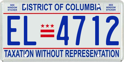 DC license plate EL4712