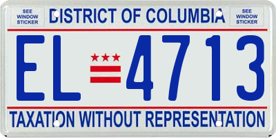 DC license plate EL4713
