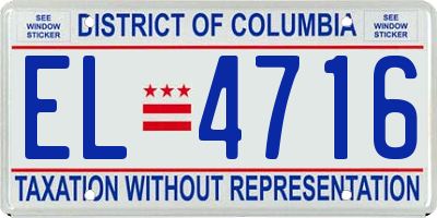 DC license plate EL4716