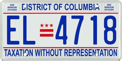 DC license plate EL4718