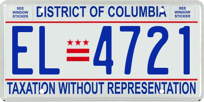 DC license plate EL4721