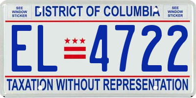 DC license plate EL4722