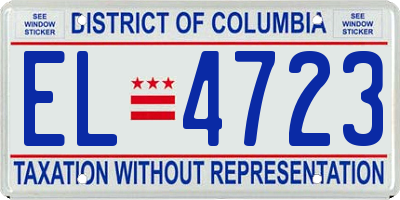 DC license plate EL4723