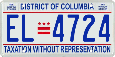 DC license plate EL4724