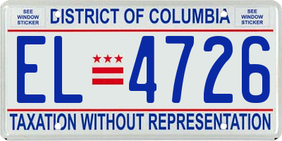 DC license plate EL4726