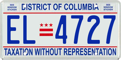 DC license plate EL4727