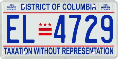 DC license plate EL4729