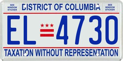 DC license plate EL4730