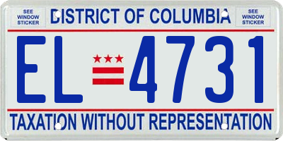 DC license plate EL4731