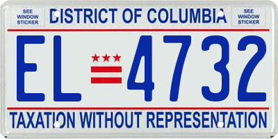 DC license plate EL4732